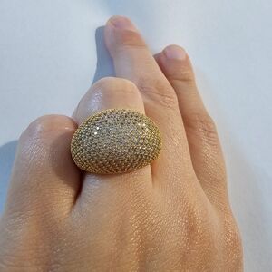 18 k yellow gold plated ring and  sapphire stones